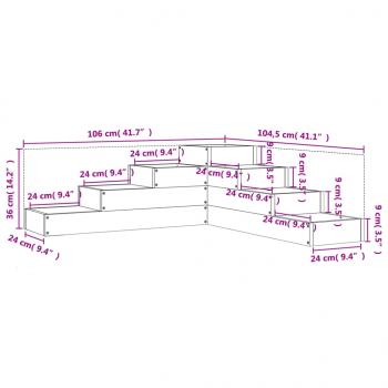 Pflanzentreppe 4 Stufen 106x104,5x36 cm Massivholz Douglasie