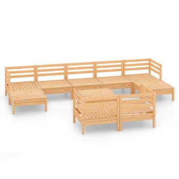 10-tlg. Garten-Lounge-Set Massivholz Kiefer