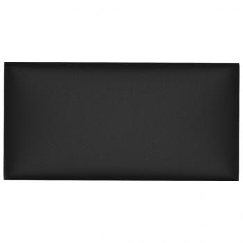 Wandpaneele 12 Stk. Schwarz 30x15 cm Kunstleder 0,54 m²