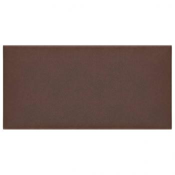 Wandpaneele 12 Stk. Braun 30x15 cm Kunstleder 0,54 m²