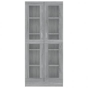 Vitrinenschrank Grau Sonoma 82,5x30,5x185,5 cm Holzwerkstoff