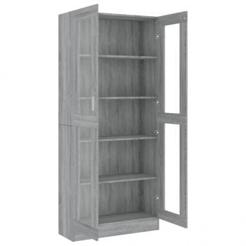 Vitrinenschrank Grau Sonoma 82,5x30,5x185,5 cm Holzwerkstoff