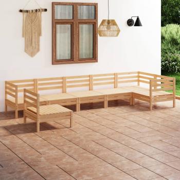 ARDEBO.de - 7-tlg. Garten-Lounge-Set Massivholz Kiefer