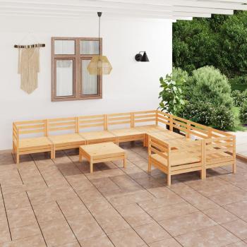 ARDEBO.de - 10-tlg. Garten-Lounge-Set Massivholz Kiefer