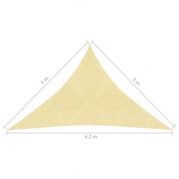 Sonnensegel 160 g/m² Beige 3x3x4,2 m HDPE