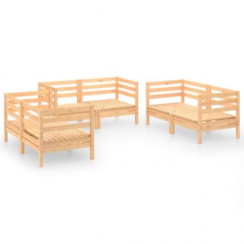 6-tlg. Garten-Lounge-Set Massivholz Kiefer