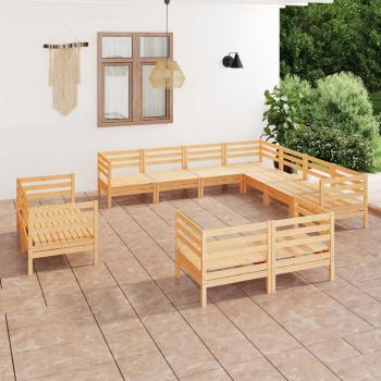 ARDEBO.de - 11-tlg. Garten-Lounge-Set Massivholz Kiefer