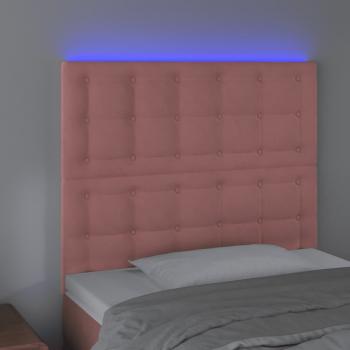 LED Kopfteil Rosa 80x5x118/128 cm Samt