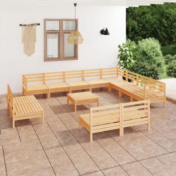 ARDEBO.de - 13-tlg. Garten-Lounge-Set Massivholz Kiefer