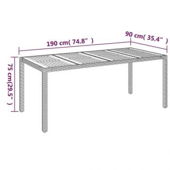 9-tlg. Garten-Essgruppe mit Kissen Schwarz Poly Rattan