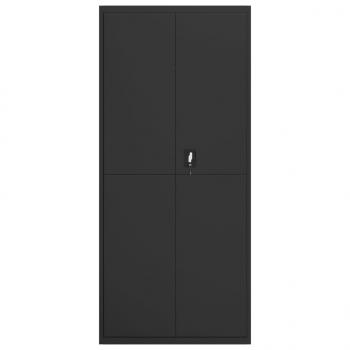 Aktenschrank Schwarz 90x40x240 cm Stahl