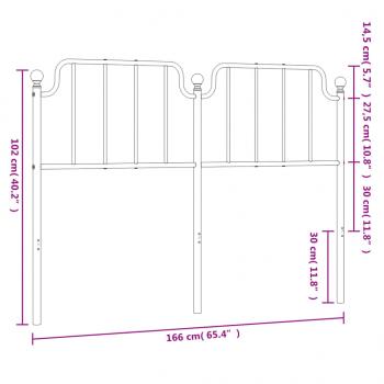 Kopfteil Metall Schwarz 160 cm