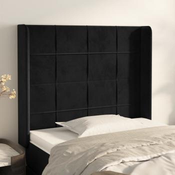 ARDEBO.de - Kopfteil mit Ohren Schwarz 93x16x118/128 cm Samt