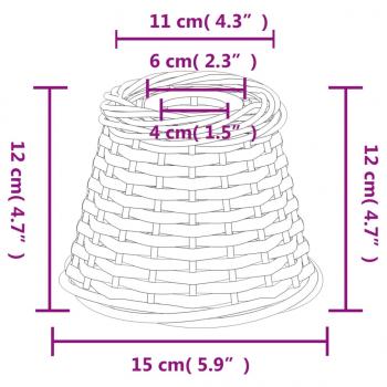 Lampenschirm Braun Ø15x12 cm Korbweide