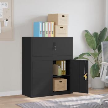 ARDEBO.de - Aktenschrank Schwarz 90x40x110 cm Stahl