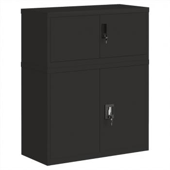 Aktenschrank Schwarz 90x40x110 cm Stahl