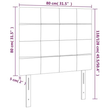 LED Kopfteil Dunkelbraun 80x5x118/128 cm Stoff