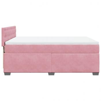 Boxspringbett mit Matratze Rosa 160x200 cm Samt