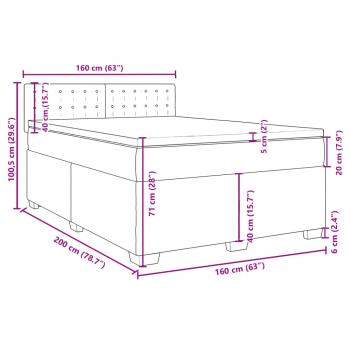 Boxspringbett mit Matratze Weiß 160x200 cm Kunstleder