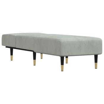 Chaiselongue Hellgrau Samt