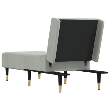 Chaiselongue Hellgrau Samt