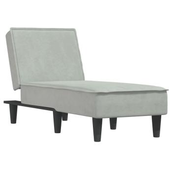 Chaiselongue Hellgrau Samt