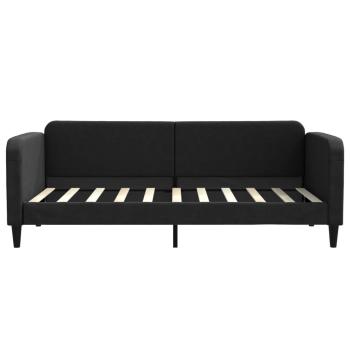 Tagesbett Ausziehbar mit Schubladen Schwarz 90x190 cm Stoff