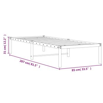 Bettgestell Metall Weiß 80x200 cm