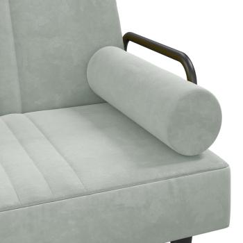 Schlafsofa in L-Form Hellgrau 260x140x70 cm Samt