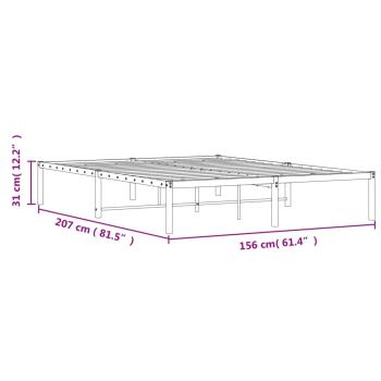 Bettgestell Metall Schwarz 150x200 cm