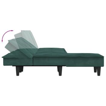 Schlafsofa in L-Form Dunkelgrün 255x140x70 cm Samt