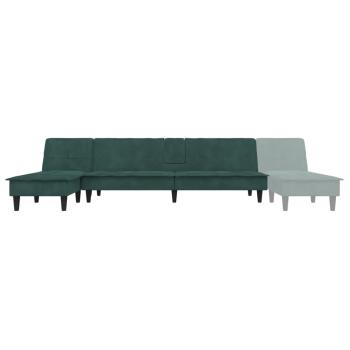 Schlafsofa in L-Form Dunkelgrün 255x140x70 cm Samt