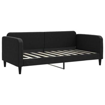 Tagesbett Ausziehbar mit Schubladen Schwarz 90x190 cm Stoff