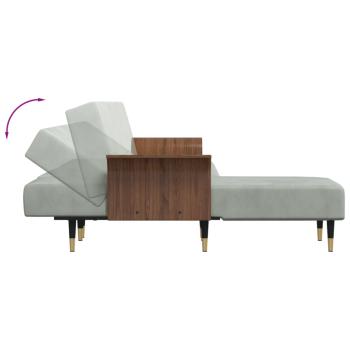 Schlafsofa in L-Form Hellgrau 279x140x70 cm Samt