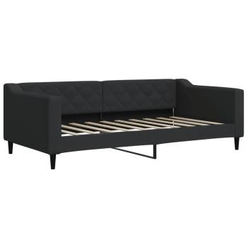 Tagesbett Ausziehbar Schwarz 90x190 cm Stoff