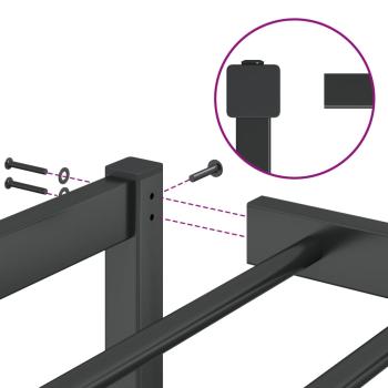 Bettgestell Metall Schwarz 100x190 cm