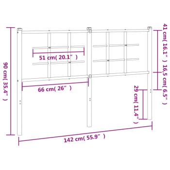 Kopfteil Metall Weiß 135 cm