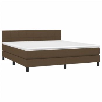 Boxspringbett mit Matratze Dunkelbraun 160x200 cm Stoff