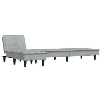 Schlafsofa in L-Form Hellgrau 255x140x70 cm Samt