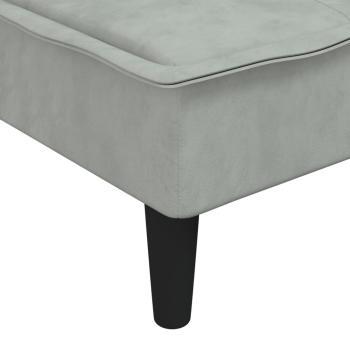 Schlafsofa in L-Form Hellgrau 255x140x70 cm Samt