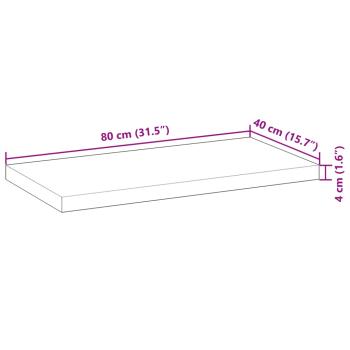 Tischplatte 80x40x4 cm Rechteckig Massivholz Akazie