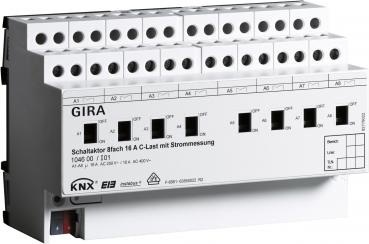 ARDEBO.de Gira 104600 KNX Schaltaktor 8fach 16 A mit Handbetätigung und Strommessung für C-Lasten