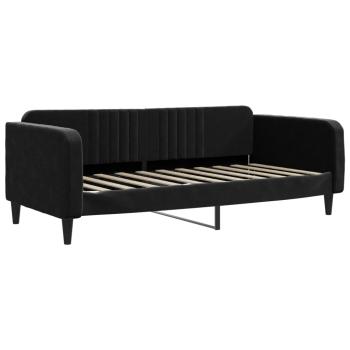 Tagesbett Ausziehbar Schwarz 90x190 cm Samt