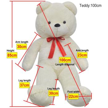 Weicher XXL-Plüsch-Teddybär Weiß 85 cm