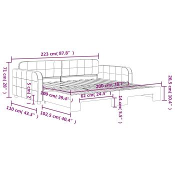 Tagesbett Ausziehbar Gelb 100x200 cm Samt