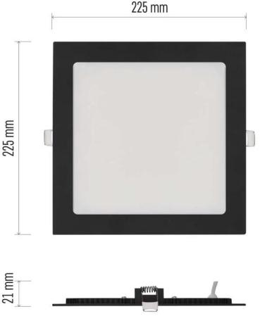 EMOS NEXXO ZD2343 LED-Einbauleuchte, quadratisch, Change CCT, 18W, 1600lm, 225x225mm, schwarz (1540241870)