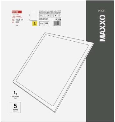 EMOS MAXXO ZB1224 LED-Einbauleuchte, quadratisch, 36W, 4100lm, Neutralweiß, 600x600mm, UGR<19, weiß (1544103629)