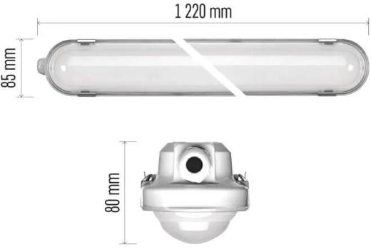 EMOS MISTY ZT1531 LED Feuchtraumleuchte, 35W, 5600lm, kaltweiß, IP66, grau (1546138500)