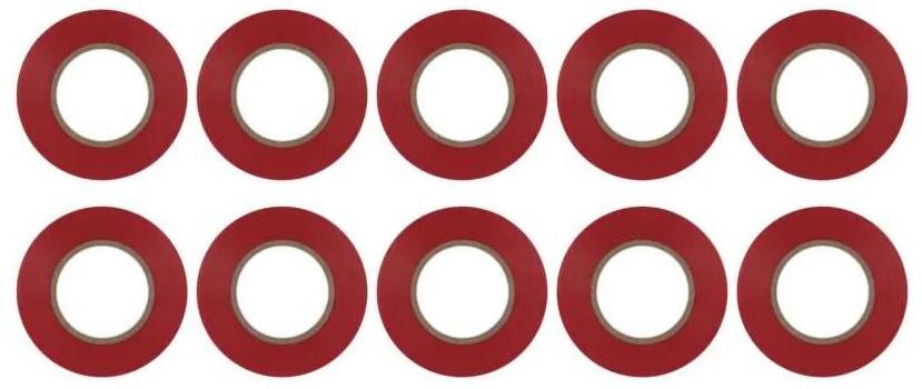 EMOS F61923 Isolierband, Breite 19mm, Länge 20m, PVC, rot (2001192030)