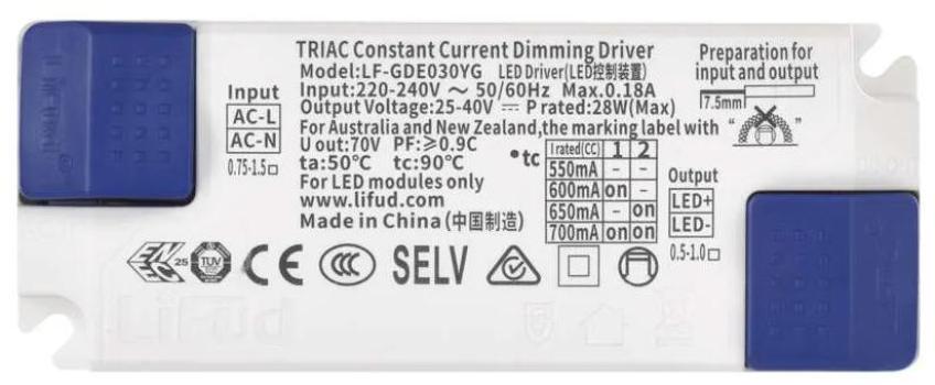 EMOS ZZ3070T Triac dimmbarer Treiber für LED-Leuchte, 700mA, 28W (1560030700)